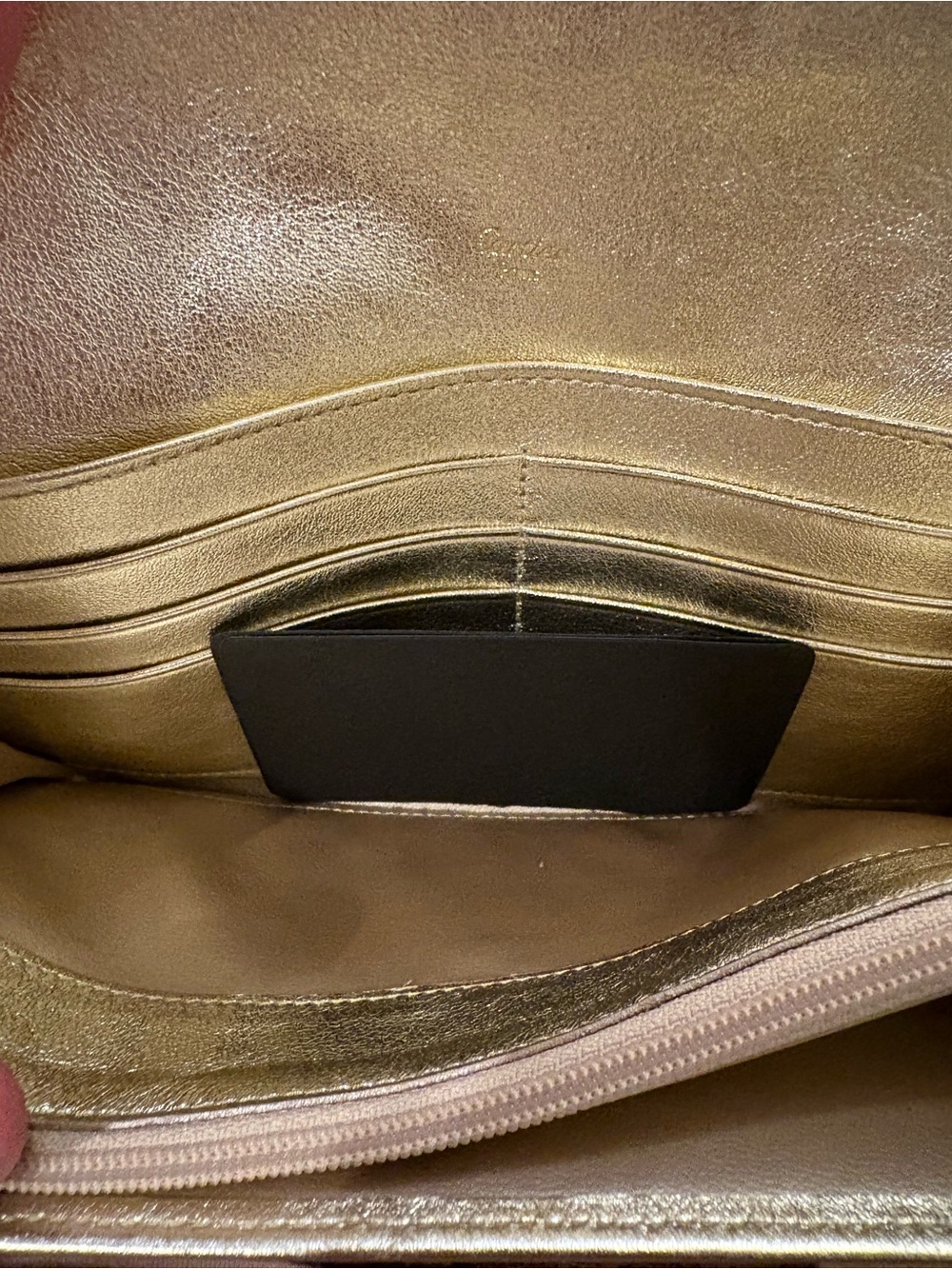 Cartier Metallic Gold Evening Clutch Wallet with Bar Clasp - Picture 5 of 16